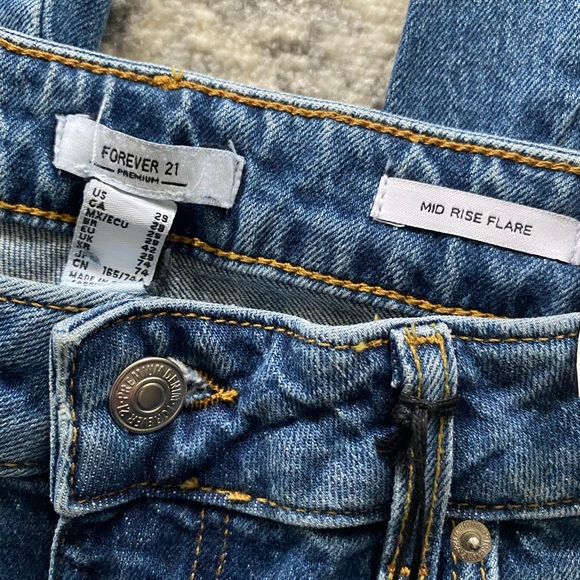 Forever 21 | NWT’s mid rise flare embroidered patchwork bohemian western jeans - Picture 6 of 10